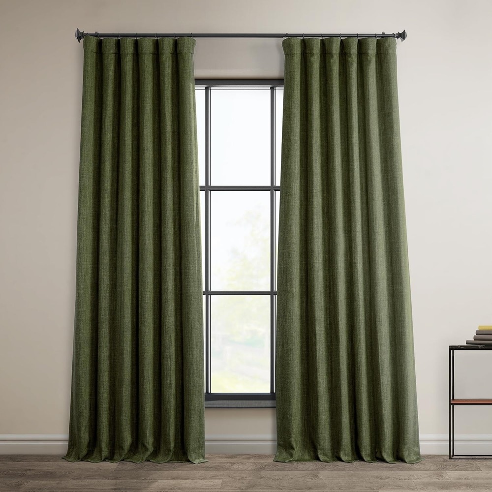 Half Price Drapes Room Darkening Curtains (1 Panel), 50W X 108L, Khaki Green